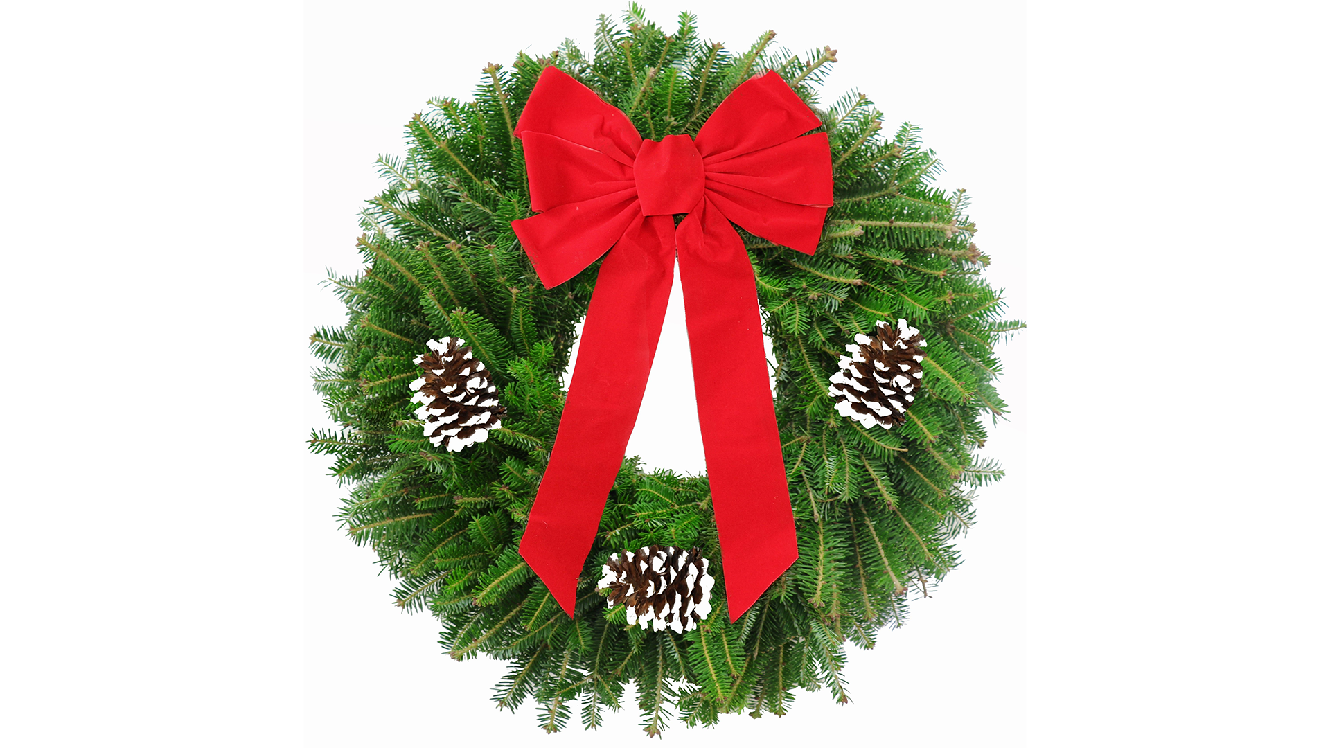 26 inch Premium Fraser Fir Christmas Wreath, Decorated