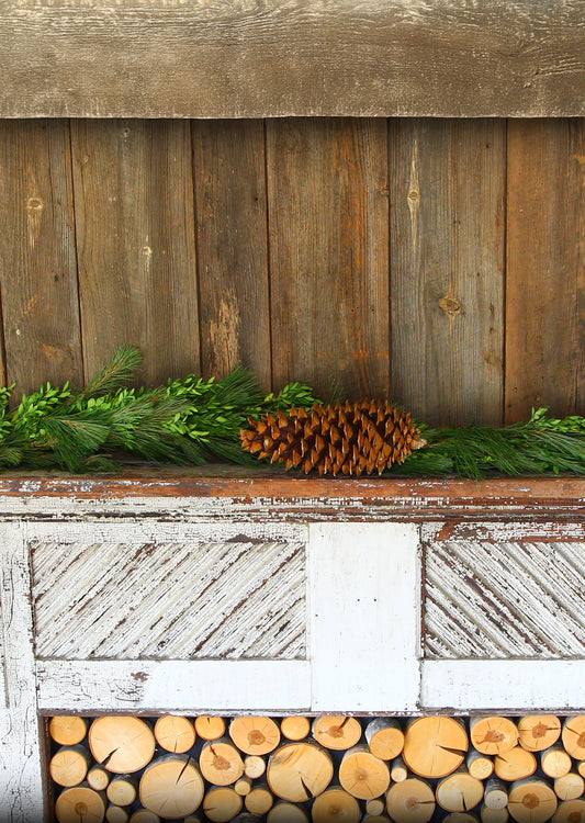 Fresh Mixed Boxwood and White Pine Christmas Garland